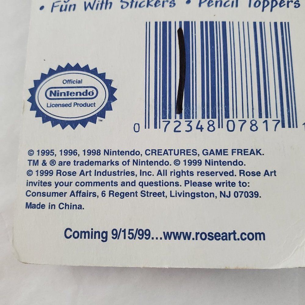 Vtg 90s NOS Sealed Rose Art Pokemon Pencil Erasers Pikachu Gengar Blastoise - Picture 7 of 10
